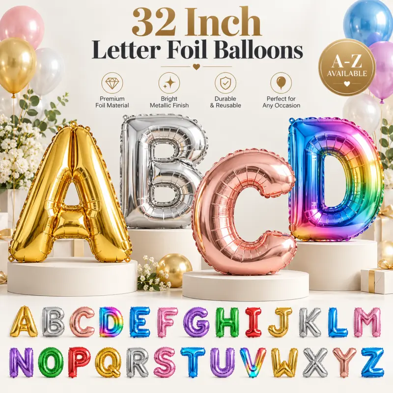 32-инчови фолиеви балони с букви