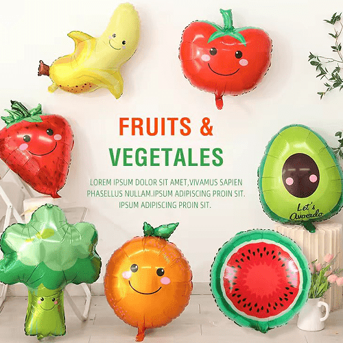 Балони от фолио плодове и зеленчуци