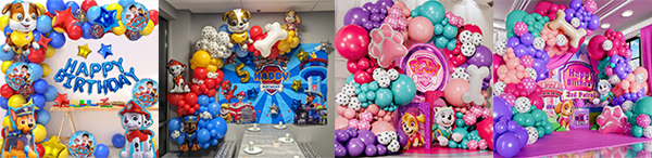 Balloon garland with paw patrol foil balloon