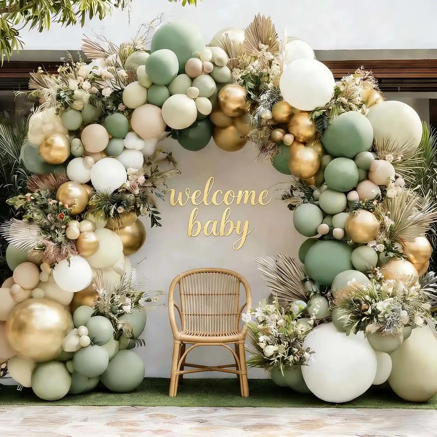 Гирлянд от балон Sage Green Baby Shower