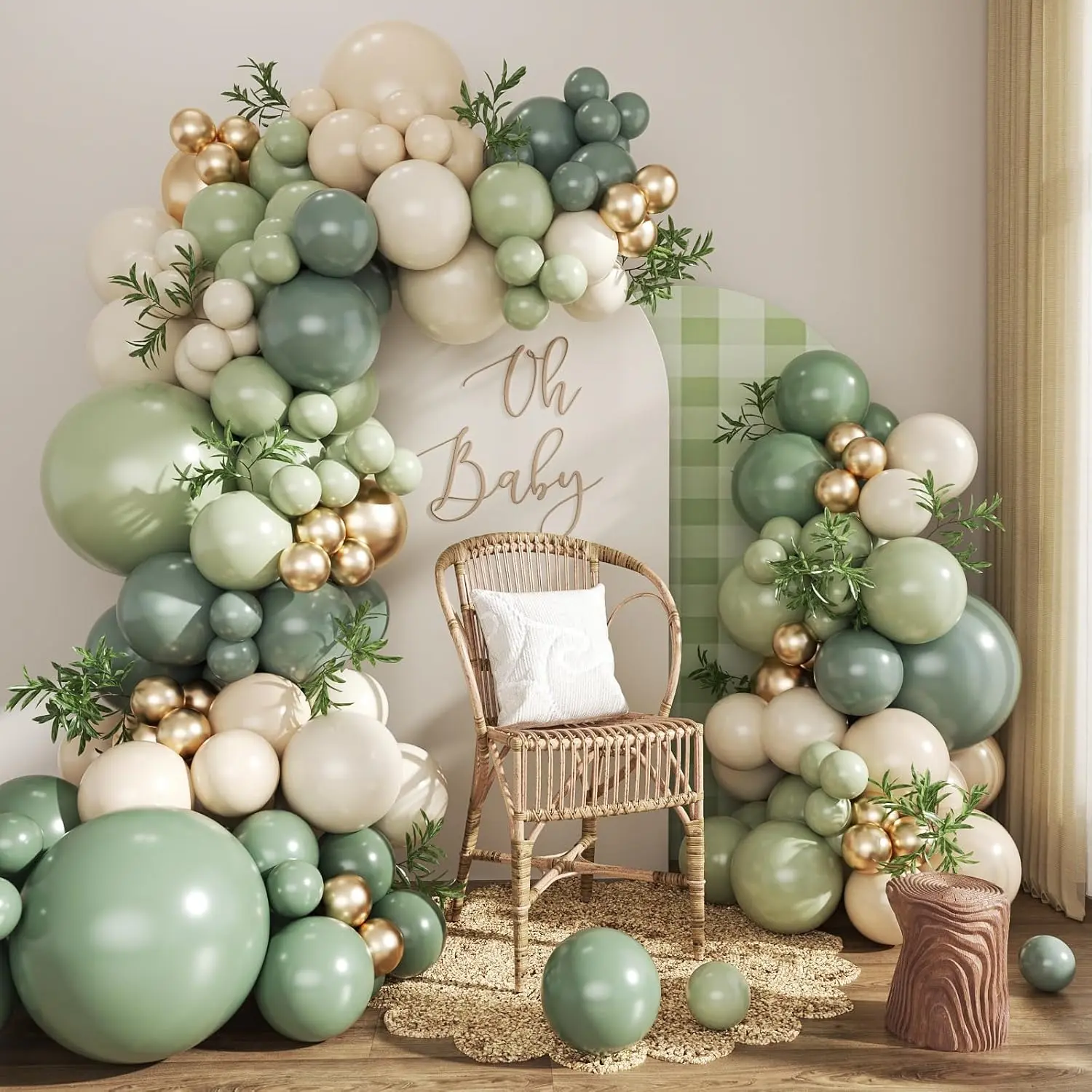 Комплекти арки от гирлянди от балон Sage Green